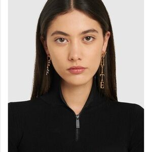 Off-White Asymmetric Logo Earrings